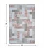 Cream and Grey Geometric 5x7 Feet Machine Made Carpet