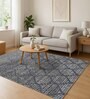 Cream and Grey Moroccan 3x5 Feet Machine Made Carpet