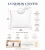 Cream and Grey Polyester Ethnic 16x16 inches Cushion Cover Set of 5