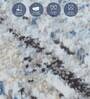 Cream and Light Blue Abstract 3x5 Feet Machine Made Carpet