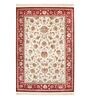 Cream and Maroon Persian 4x6 Feet Machine Made Carpet