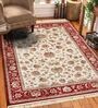 Cream and Maroon Persian 4x6 Feet Machine Made Carpet