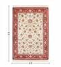 Cream and Maroon Persian 4x6 Feet Machine Made Carpet