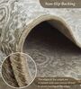 Cream and Olive Persian 5x7 Feet Machine Made Carpet