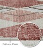 Cream and Red Geometric 3x5 Feet Machine Made Carpet