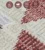 Cream and Red Geometric 4x6 Feet Machine Made Carpet