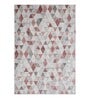 Cream and Red Geometric 4x6 Feet Machine Made Carpet