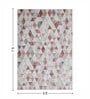 Cream and Red Geometric 5x7 Feet Machine Made Carpet