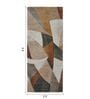 Cream and Rust Abstract Polypropylene 5 ft x 2 ft Machine Made Runner