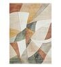 Cream and Rust Abstract Polypropylene 7 ft x 5 ft Machine Made Carpet