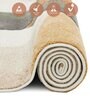 Cream and Rust Abstract Polypropylene 9 ft x 6 ft Machine Made Carpet