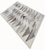 Cream Geometric Wool And Cotton 5 X 8 Ft Hand Tufted Carpet
