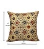 Cream Art Silk Chanderi Textured Floral 16x16 inches Cushion Covers (Set of 2)