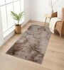 Cream Brown Abstract Polypropylene 5 ft x 2.5 ft Machine Made Runner