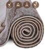 Cream Brown Abstract Polypropylene 5 ft x 2.5 ft Machine Made Runner