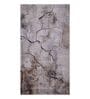 Cream Brown Abstract Polypropylene 5 ft x 2 ft Machine Made Runner