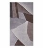 Cream Brown Abstract Polypropylene 5 ft x 2 ft Machine Made Runner