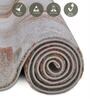 Cream Brown Abstract Polypropylene 5 ft x 2 ft Machine Made Runner