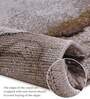 Cream Brown Abstract Polypropylene 6 ft x 4 ft Machine Made Carpet