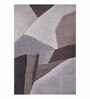 Cream Brown Abstract Polypropylene 6 ft x 4 ft Machine Made Carpet