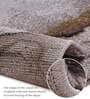 Cream Brown Abstract Polypropylene 7 ft x 5 ft Machine Made Carpet