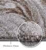 Cream Brown Abstract Polypropylene 7 ft x 5 ft Machine Made Carpet