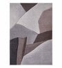 Cream Brown Abstract Polypropylene 9 ft x 6 ft Machine Made Carpet