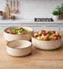 Cream Ceramic Serving Bowl Set of 3 (500 ML, 600 ML & 800 ML)