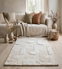 Cream Wool And Cotton 5 X 8 Ft Hand Tufted Carpet