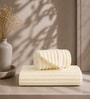 Cream Coral Fleece  Solid 450 Gsm Bath Towel Set Of 3