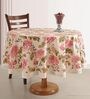 Coral Floral (70x70) Cream & Pink Cotton Table Cloth