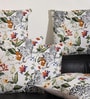 Cream Cotton Floral 18x18 inches Cushion Covers (Set of 2)