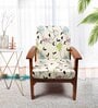Cream Cotton Floral 20x20 Inches 1 Seater Sofa Chair Covers (Pack of 2)