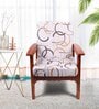 Cream Cotton Abstract 20x20 Inches 1 Seater Sofa Chair Covers (Pack of 4)