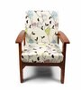 Cream Cotton Floral 20x20 Inches 1 Seater Sofa Chair Covers (Pack of 4)