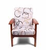 Cream Cotton Abstract 20x20 Inches 1 Seater Sofa Chair Covers (Pack of 4)