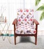 Cream Cotton Floral 20x20 Inches 1 Seater Sofa Chair Covers (Pack of 4)