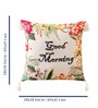 Cream Cotton Floral Quoted 18x18 inches Cushion Covers (Set of 5)