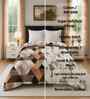 Cream Cotton Floral 300 Gsm Double Bed Reversible Comforter
