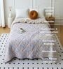 Lavender Cotton Floral 350 GSM Double Bed Reversible Quilted Comforter