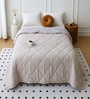 Lavender Cotton Floral 350 GSM Double Bed Reversible Quilted Comforter