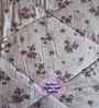 Cream Cotton Floral 350 Gsm Soft Quilted Double Bed Reversible Comforter