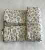 Cream Cotton Floral 350 Gsm Soft Quilted Double Bed Reversible Comforter