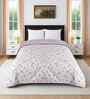 Cream Cotton Floral 350 Gsm Soft Quilted Double Bed Reversible Comforter
