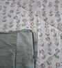 Cream Cotton Floral 350 Gsm Soft Quilted Double Bed Reversible Comforter