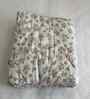 Cream Cotton Floral 350 Gsm Soft Quilted Double Bed Reversible Comforter