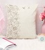 Cream Cotton Florals 24x24 inches Cushion Covers (Pack of 2)