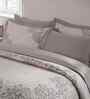 Cream Cotton Polyester Floral Print 145 GSM Double Bed Quilt
