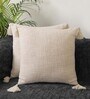 Cream Cotton Textured 20x20 inches (Set of 2) Cushion Covers