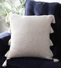 Cream Cotton Textured 24x24 inches Cushion Cover